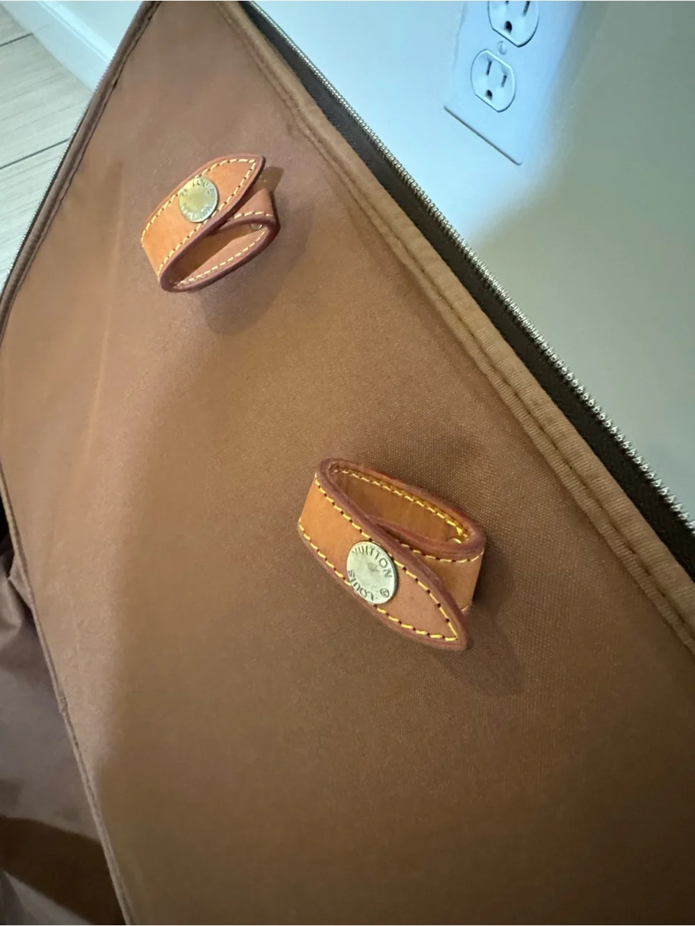 Louis Vuitton Monogram Rolling Suitcase in Brown with Tan Leather Trim